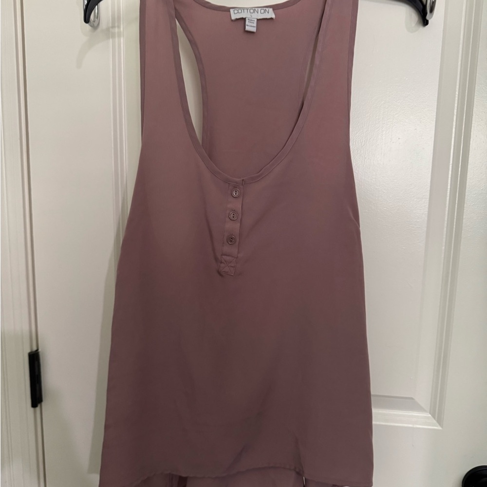 Cotton On Mauve Asymmetrical Sleeveless Tank Top